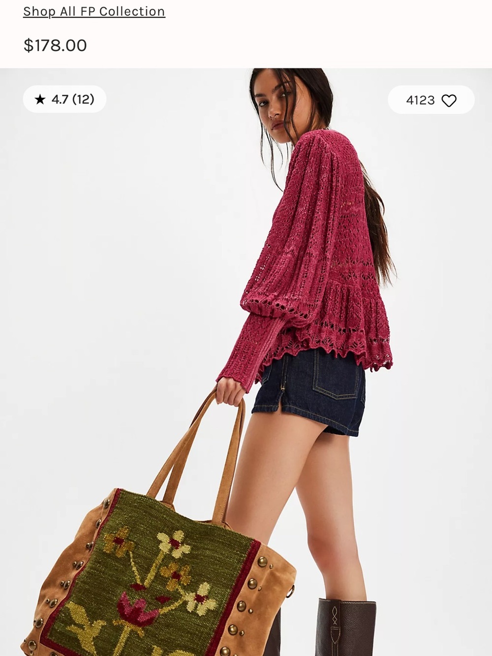 Free people Fleur Stud Tote